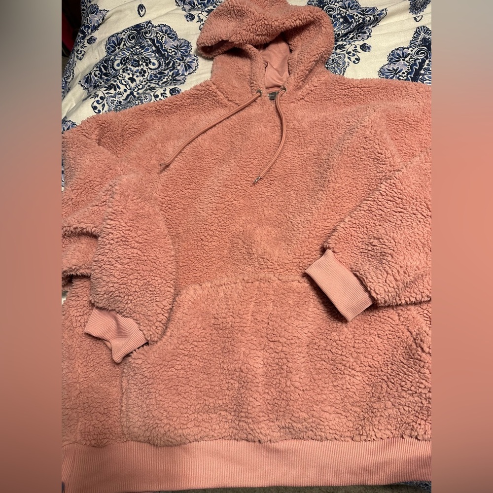ASOS pink teddy hoodie